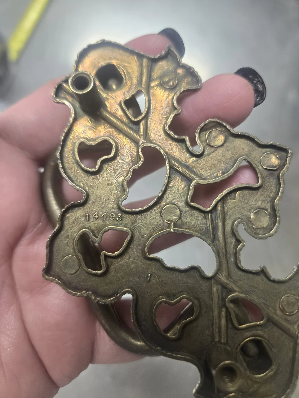 Ethan Allen Georgian Court? 3.5 inch Drawer Handle Pull Bail Hardware Brass